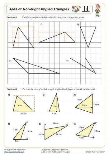 area and perimeter triangle worksheet