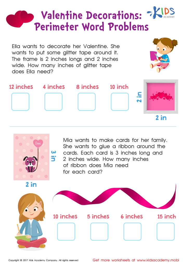 Perimeter Word Problems Worksheet: Free Printable PDF for Kids