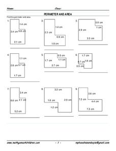 area and perimeter worksheet 6th grade