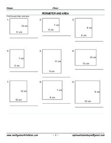 area and perimeter worksheet 6th grade