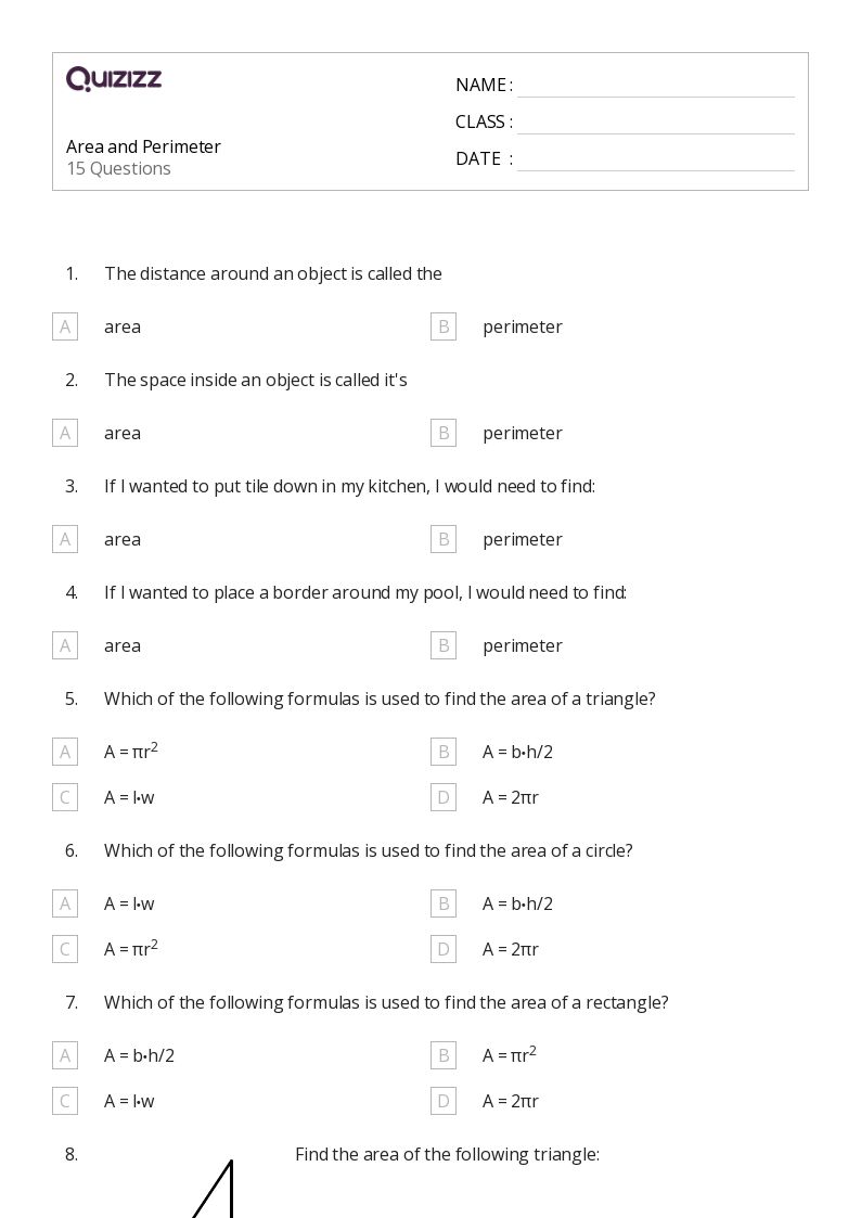 50+ area and perimeter worksheets for 10th Year on Quizizz | Free ...