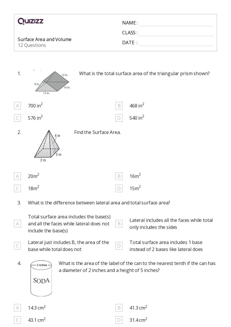 50+ volume and surface area of cubes worksheets for 12th Grade on ...