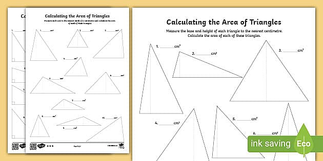 KS2 Area of a Triangle Worksheets (teacher made) - Twinkl