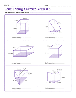 Calculating Surface Area #5 | Worksheet 