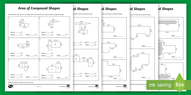 area compound shapes worksheet answer key