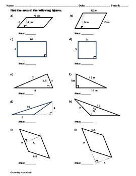 area of a polygon worksheet