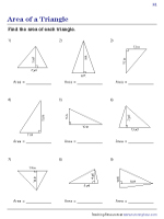 area of a triangle worksheet 6th grade