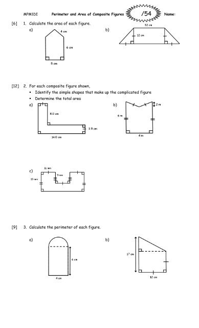 area of complex figures worksheet
