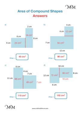 area of composite figures worksheet answers
