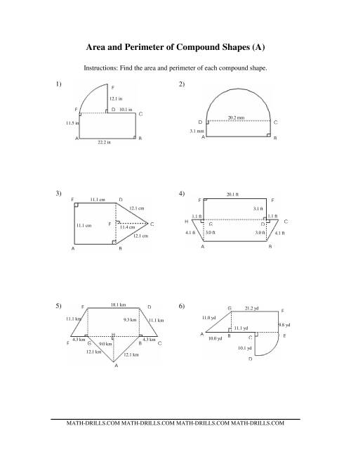 Area and Perimeter of Compound Shapes (A)