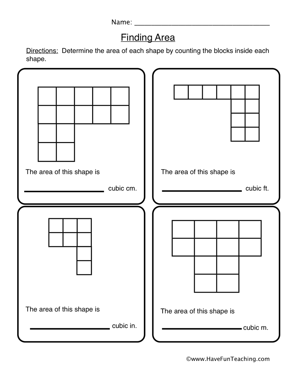 area of irregular rectangles worksheet