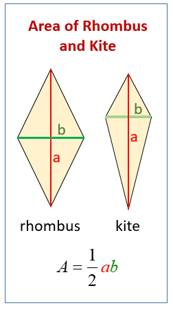 area of kite worksheet