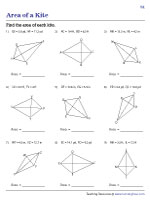 area of kite worksheet
