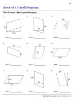 area of parallelogram worksheet