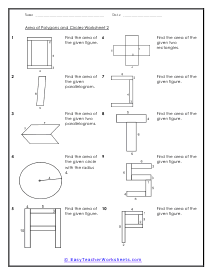 Area of Polygons Worksheets