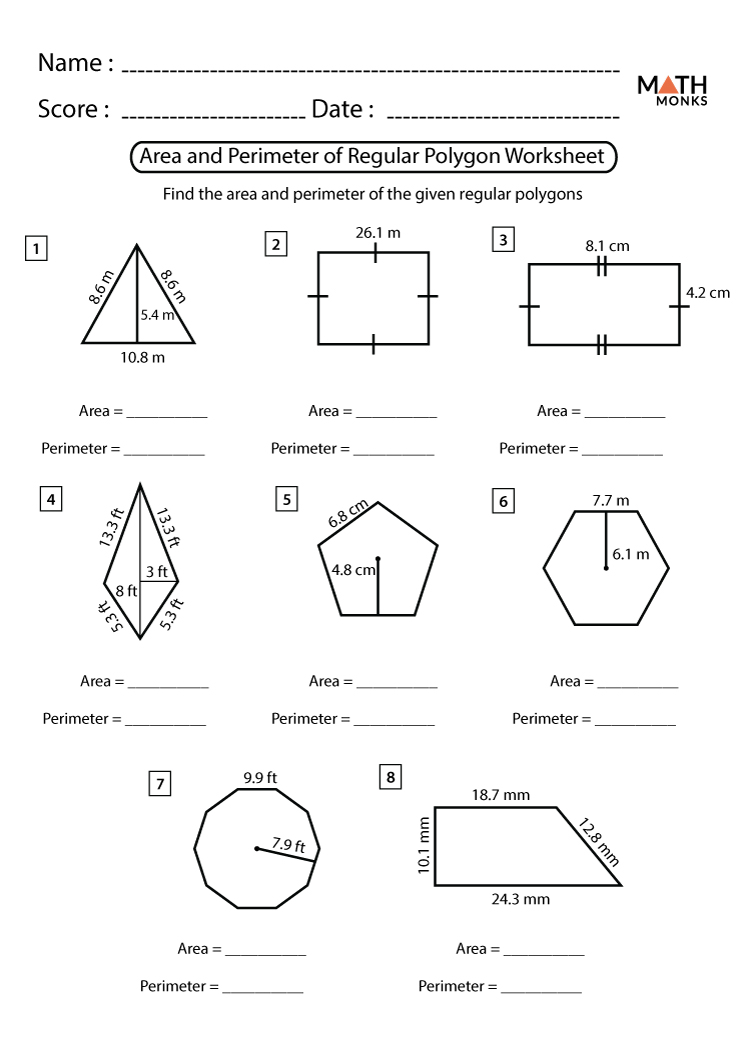area of polygons worksheet
