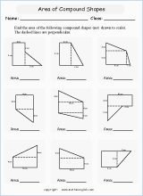 area of rectangles and triangles worksheet