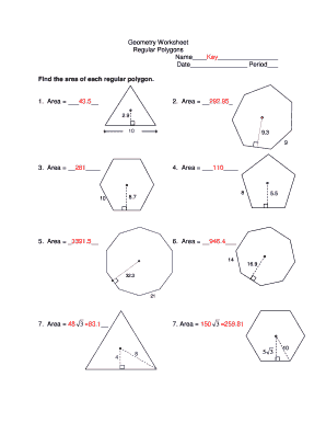 Area Of Regular Polygon Worksheet - Fill Online, Printable ...