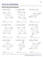 Area of a Rhombus Worksheets