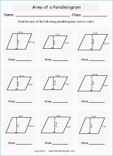 area of rhombus worksheet