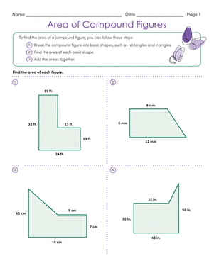 Area of Compound Figures | Worksheet 