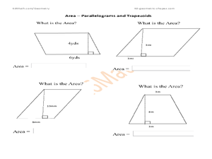 area of trapezoids worksheet