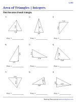 area of triangle worksheet pdf