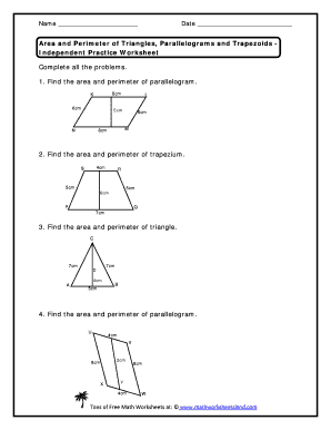 area of triangles and parallelograms worksheet