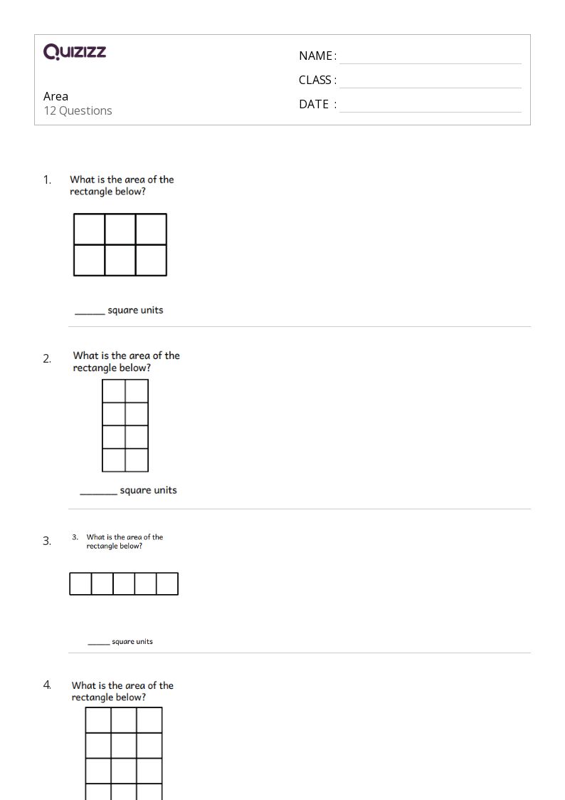 50+ Area worksheets for 2nd Grade on Quizizz | Free &  Printable