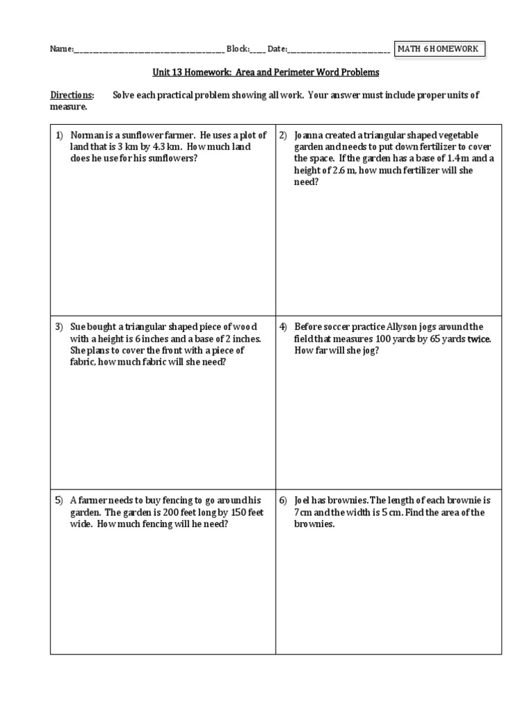 Free area word problems worksheet, Download Free area word problems