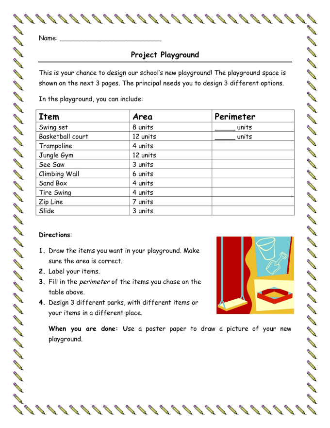 area worksheet 3rd grade
