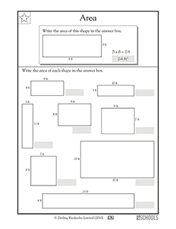 Finding the area | 3rd grade Math Worksheet | GreatSchools