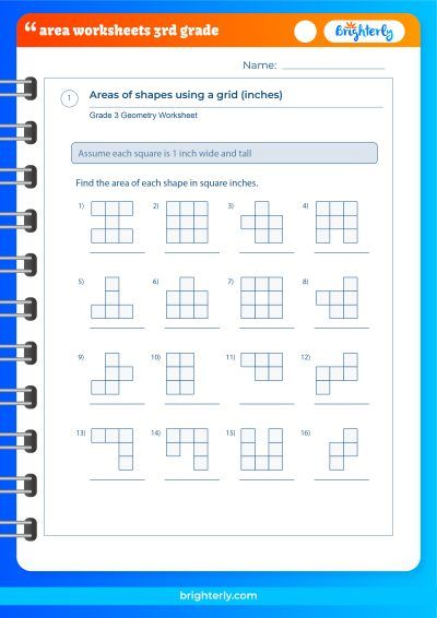 Free Area Worksheets for 3rd Grade Students [PDFs] Brighterly