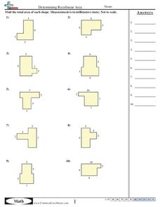 Determining Rectilinear Area Worksheet for 3rd Grade | Lesson Planet