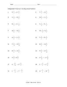 Dividing Mixed Numbers Worksheet for 6th Grade | Lesson Planet