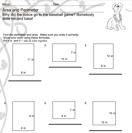 3rd Grade Perimeter and Area Worksheet | Educational Resource