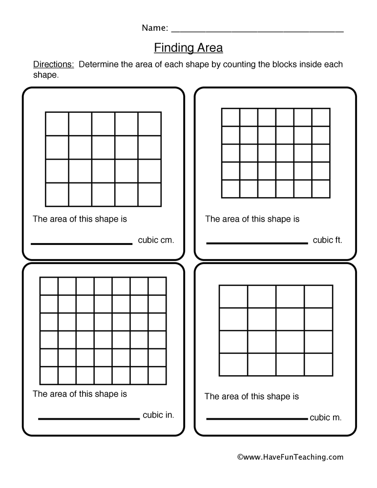 Rectangles Area Worksheet  