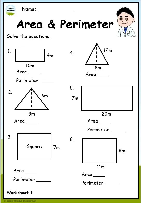 Grade 5 Area and Perimeter Worksheets | Free Math Worksheets