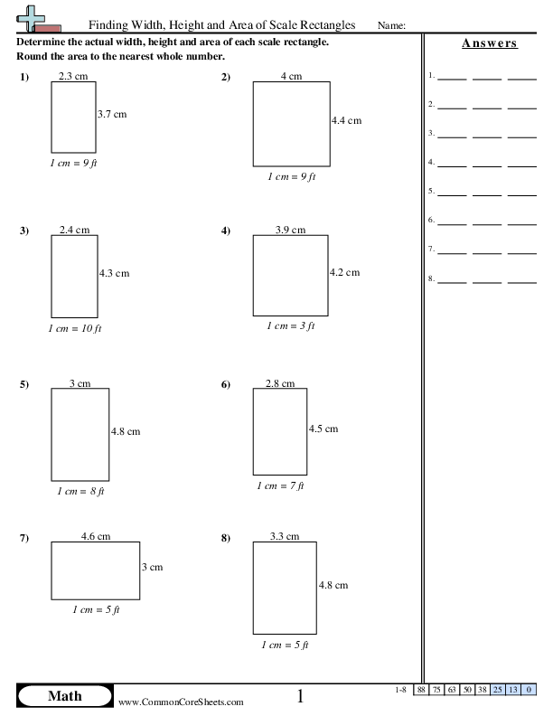 area worksheet grade 5