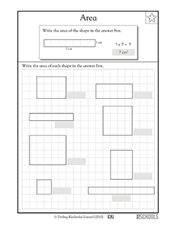 area worksheet third grade
