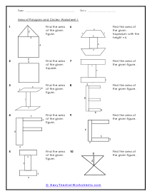 areas of polygons worksheet