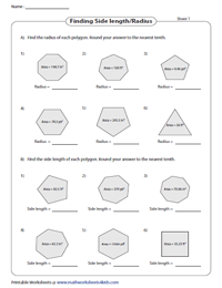 areas of polygons worksheet