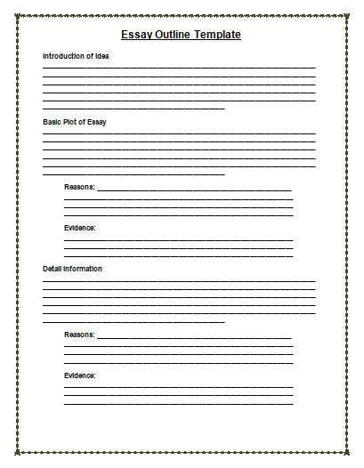 Essay Outline Template | Free Word Templates