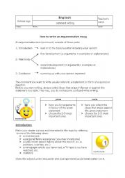 Writing an Argumentative Essay - ESL worksheet by Blu Sky