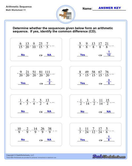 Arithmetic Sequences - Worksheets Library