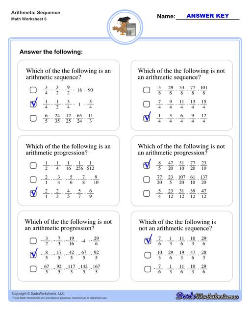 Arithmetic Sequences - Worksheets Library