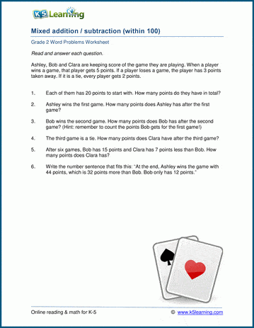 2nd grade math word problem worksheets - free and printable | Worsheets library...