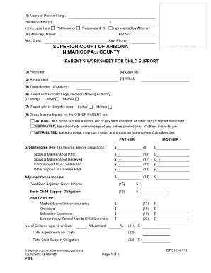 Child Support Worksheet Arizona - Fill Online, Printable, Fillable ...