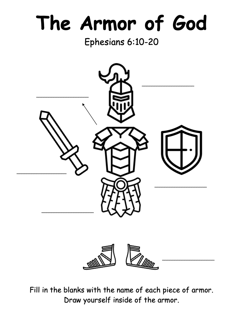 armor of god worksheet