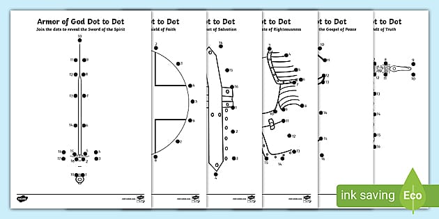 FREE! - Dot-to-Dot Armor of God Activity Sheets - KS1 - Twinkl